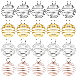 Ciondoli a Gabbia per Perle a Spirale in Metallo per Creazione Gioielli Fai da Te Collana Bracciale Accessori Lanterna