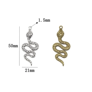 Vintage 3D slangenhangers in zilver en brons voor het maken van DIY sieraden en kettingen