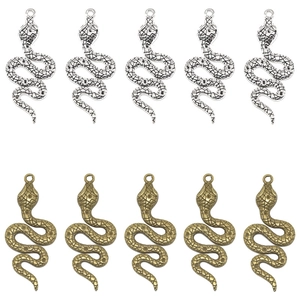 Vintage Legering Slang Hanger DIY Sieraden Accessoire 3D Slang Bedeltje Voor Ketting Sleutelhanger Vrouwen Mannen