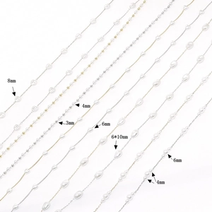 Baroque pearl and gold silver chain bead set for jewelry making in various sizes