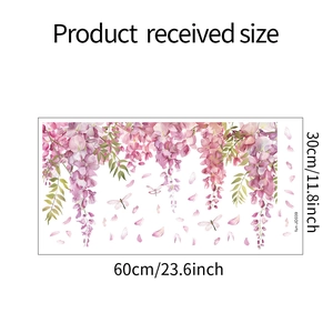 Flat lay showing the 60x30cm sheet size of wisteria and dragonfly glass stickers