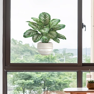 Realistic Calathea potted plant static window decal sticker for home decoration