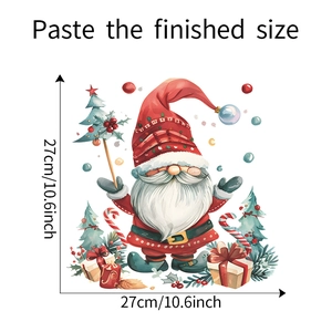 Detail der Weihnachts-WC-Aufkleber Maße mit Aquarell-Weihnachtsmann-Motiv