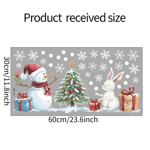Layout details showing snowman, Christmas tree and gift box stickers on a 60x30cm sheet