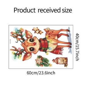 Weihnachtlicher Rentier-Wandaufkleber Bogen mit Abmessungen von 60cm x 40cm