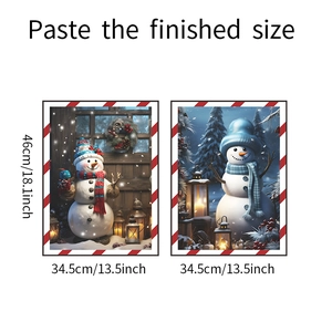 Christmas snowman wall decals size details showing 46cm height and 34.5cm width per piece