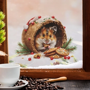 Adesivo Murale 3D Scoiattolo di Natale in PVC Impermeabile Cartone Animato Decalcomania per Camera Letto Soggiorno