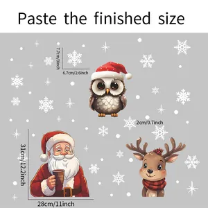 Spécifications de taille pour les autocollants de Noël avec Père Noël et hibou