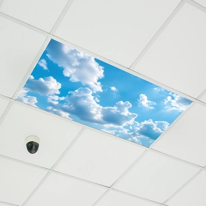 Macro view of blue sky and clouds 3D decorative ceiling panel sticker for home decor
