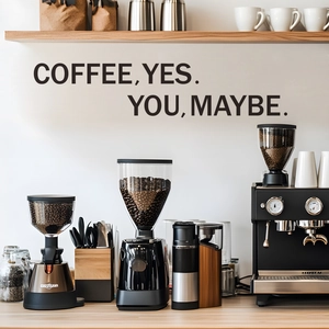 Coffee Yes You Maybe English Slogan PVC Wall Sticker Modern Minimalist Humorous Quote Vinyl Wall Decal For Cafe Kitchen Decor