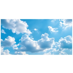 Detailed blue sky with white clouds wall sticker mural for home ceiling decoration