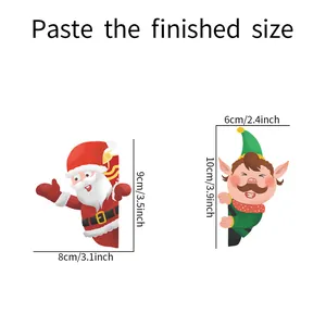 Guide des tailles pour stickers de Noël avec dimensions du Père Noël et du lutin