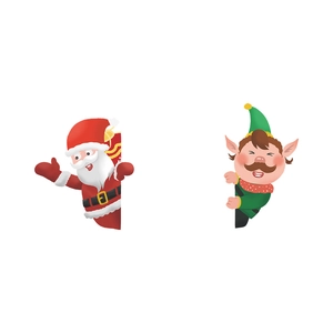 Stickers muraux Père Noël et Lutin pour interrupteur et décoration de la maison