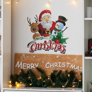 Stickers muraux Père Noël et renne de Noël pour décoration festive de la chambre