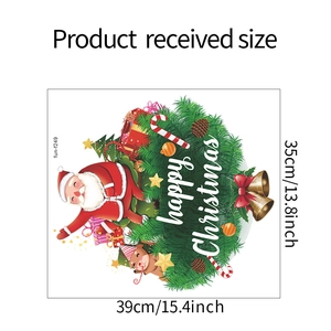 Detailed sheet of Happy Christmas wall stickers with Santa and reindeer 39x35cm size