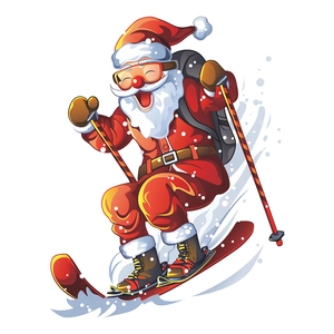 Self-adhesive skiing Santa Claus window sticker for Christmas home glass decoration
