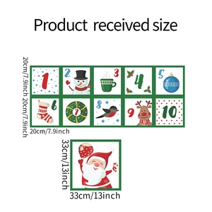 Detail view of Santa Claus wall sticker dimensions showing 33cm size for home decoration