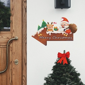 Sticker Mural Joyeux Noël Père Noël Renne Flèche PVC Décoratif Décalcomanie Pour Salon Chambre Ambiance De Noël Décoration Maison