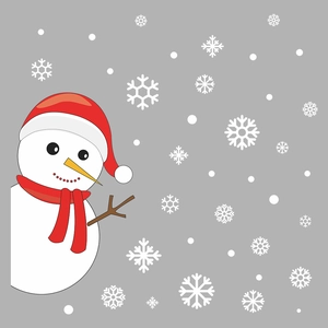 Adesivi per vetrate natalizi con pupazzo di neve e fiocchi per decorazione festiva