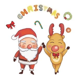 Weihnachtsfensterbilder mit Weihnachtsmann, Rentier und bunter Festdekoration