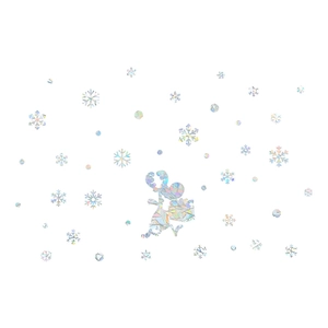 Laser rainbow Christmas reindeer and snowflake window decals with holographic finish