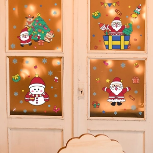 Stickers de fenêtre de Noël Père Noël et bonhomme de neige pour décoration de vitres