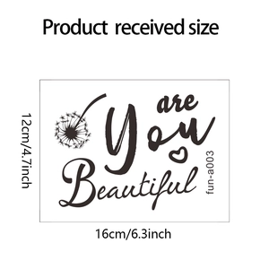 Détail du sticker mural pissenlit avec citation 'Are You Beautiful' et dimensions