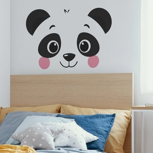 Simpatico Adesivo da Parete con Muso di Panda in PVC Rimovibile Decalcomania per la Cameretta dei Bambini