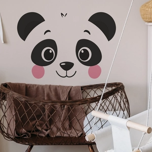 Adesivo murale con faccia di panda gigante per decorazione parete camera dei bambini