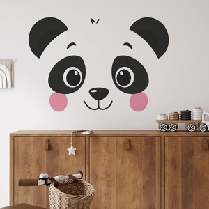 Simpatico adesivo da parete panda cartone animato per decorazione cameretta bambini