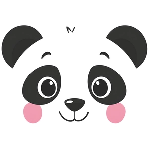 Adesivo murale panda cartone animato con guance rosa per decorazione camera dei bambini