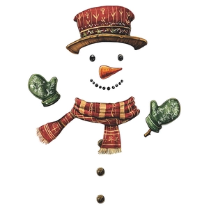 Close-up of Christmas snowman wall stickers featuring a striped hat and red scarf