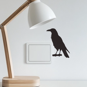 Minimalistischer schwarzer Vogel Silhouette Wandaufkleber für Lichtschalter Deko