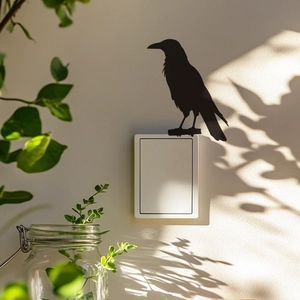 Schwarzer Vogel Silhouette Wandaufkleber für kreative Lichtschalter Dekoration Zuhause