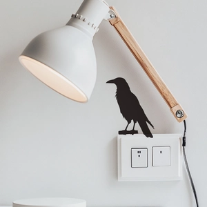 Minimalistischer schwarzer Vogel Silhouette Wandaufkleber über dem Lichtschalter