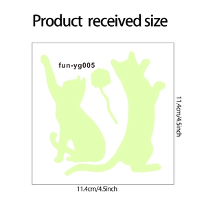 Glow-in-the-dark cat wall stickers for light switches with 11.4cm dimensions and design