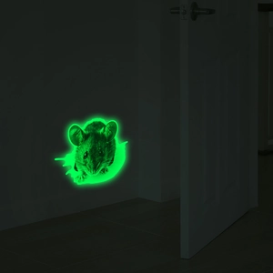 Luminous cartoon mouse 3D wall sticker glowing green in the dark for home decoration