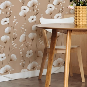 Papier peint intissé à fleurs élégantes pour décoration de chambre et salon moderne