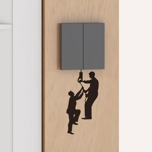 Creative busy workers silhouette wall stickers for light switch home decoration