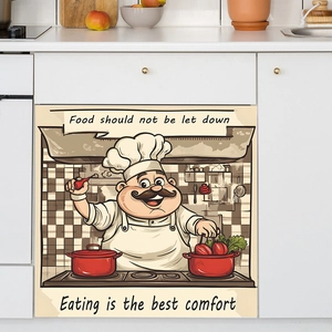 Creative chef quote kitchen wall sticker for dishwasher and cabinet decoration