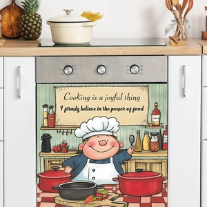 Cartoon Chef Cooking Wall Sticker For Kitchen PVC Self-Adhesive Wall Decal With Quotes Decorative Art Poster For Dining Room