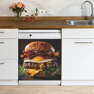 Realistic American beef burger wall sticker for kitchen appliance decoration