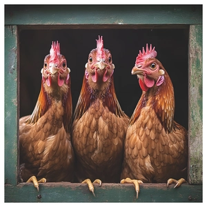 Three creative self-adhesive rooster stickers for kitchen cabinet and dishwasher decoration