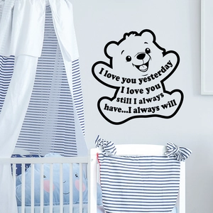 Sticker mural ours mignon avec citations anglaises pour décoration de chambre enfant