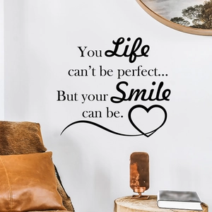 Inspirational English wall decal with heart motif for modern home bedroom decoration