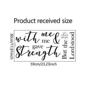 Detailed dimension guide for Bible verse wall sticker measuring 30cm by 59cm
