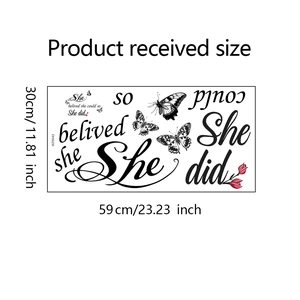 She believed she could so she did wall sticker with butterflies measuring 30x59cm