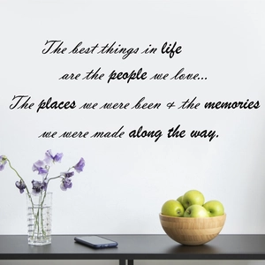 Black artistic quote wall sticker for modern living room home background decor