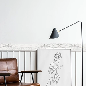 Modern Marble Texture Self Adhesive Wall Sticker Waterproof PVC Waistline Skirting Border Decor For Kitchen Bathroom Bedroom