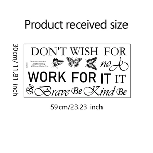 Detailed size specifications for inspirational butterfly wall decals WZ9051 measuring 30x59cm